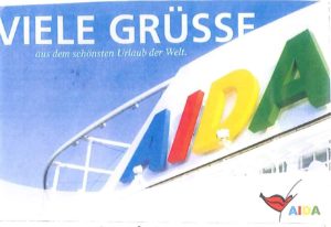 Pflegedanktag 2015: Postkarte von der AIDA-Kreuzfahrt der Eheleute Lück, Preisträger der Aktion "Pflegegeschichten gesucht".